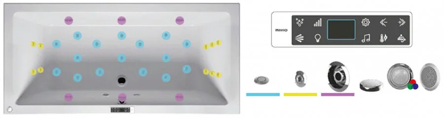 Ванна гидромассажная Riho Yukon 160 x 90 см, BLISS, левая/правая, 160 см - фото 8