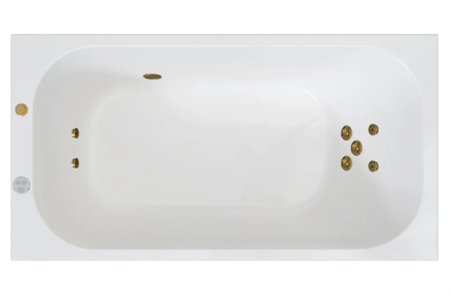 Акриловая ванна Радомир Прованс 1-01-3-0-1-193К, 170 x 75 см, каркас, фронтальный экран, сифон, слив-перелив автомат в комплекте, белая/золото - фото 1