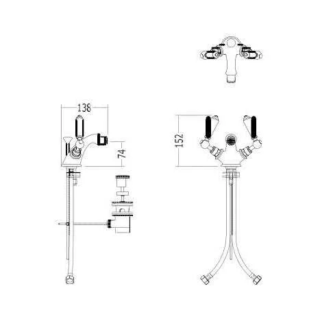 Смеситель для биде Devon&Devon Black Dandy MARF55BD - фото 2