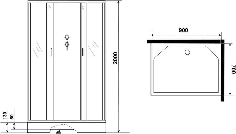 Душевая кабина Niagara Classic 90x70 см с гидромассажем, прямоугольные index_1 - фото 13