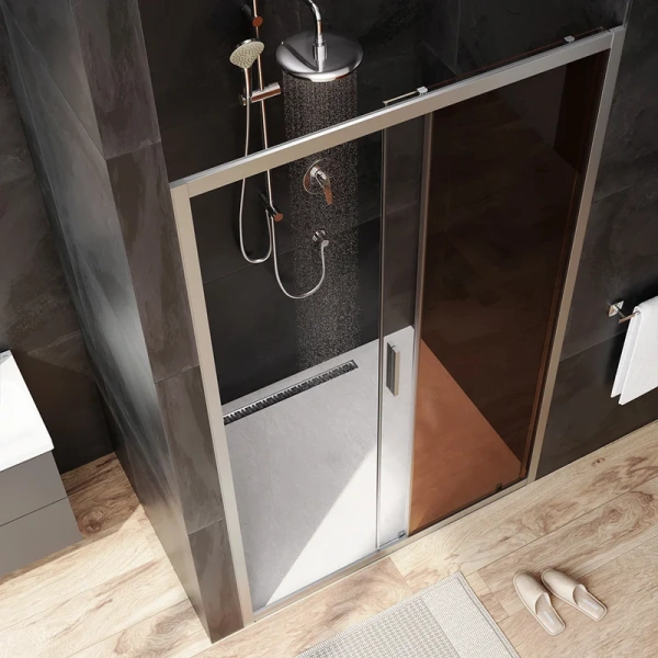 Душевая дверь в нишу AM.PM Gem Solo 120 см профиль хром стекло бронза, 120 см - фото 3