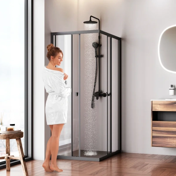 Душевой уголок Am.Pm Sunny 100x80 см черный матовый, 100х80 - фото 5