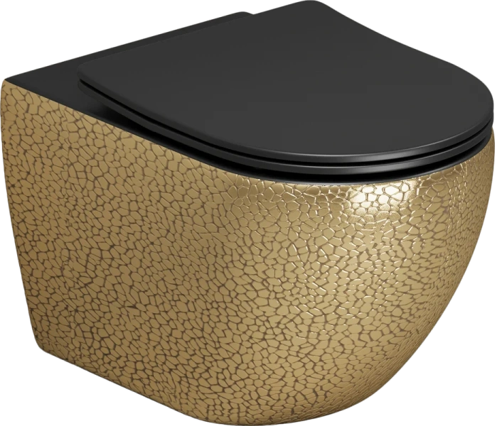 Унитаз подвесной Grossman Color золотой/черный - фото 1