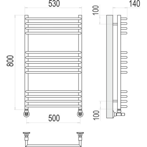 Полотенцесушитель водяной Terminus Арт П13 500х800 лесенка - фото 3
