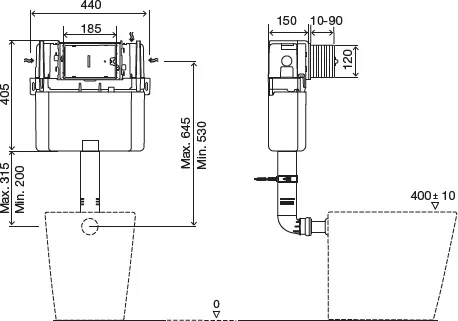 Бачок скрытого монтажа Jacob Delafon с креплениями в комплекте - фото 2