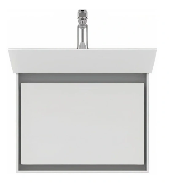 Тумба под раковину подвесная Ideal Standard Connect Air 53 см белый глянцевый, светло-серый матовый, современная, hi-tech - фото 3