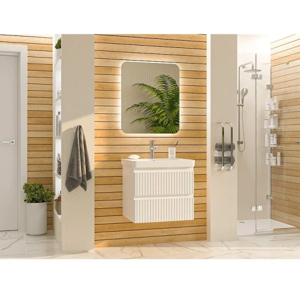 Тумба под раковину подвесная Brevita Victory 70 см белая - фото 4