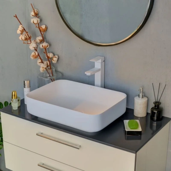 Раковина Montebianco Loreto Lungo 50 см белая матовая - фото 4