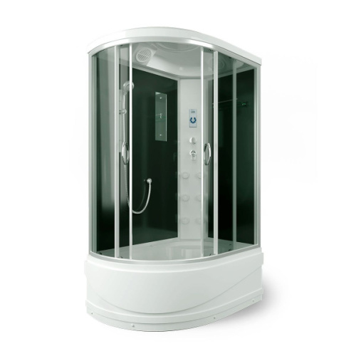 Душевая кабина, задние стенки чёрные, стекло тонированное, Erlit Comfort ER4512TP-C4, хромированный профиль - фото 7