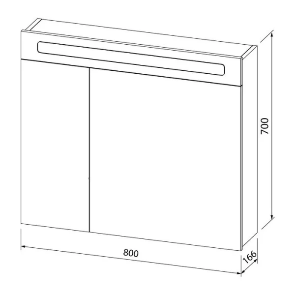 Зеркальный шкаф с подсветкой IDDIS New Mirro 80 см двухдверный, по запросу - фото 2