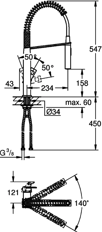 Смеситель для кухни Grohe Eurocube 31395000 - фото 2