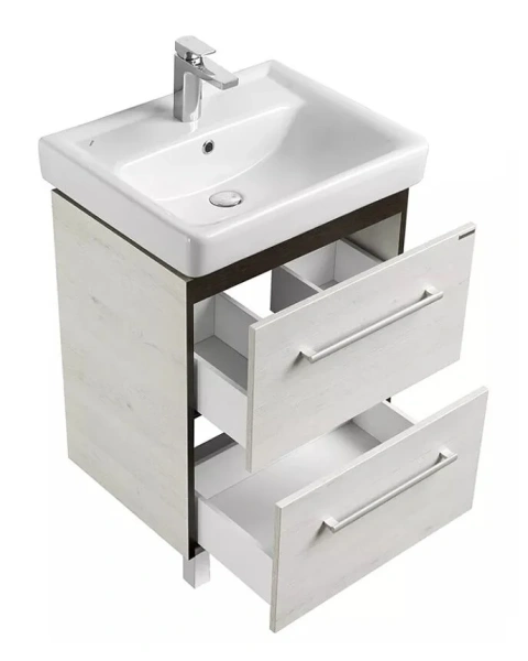 Тумба с раковиной напольная Акватон Ронда 1A205001RSC20 60 см с двумя выдвижными ящиками - фото 4