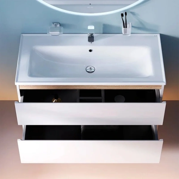 Тумба под раковину подвесная Am.Pm X-Joy 100 см белый глянец, окрашенные, под дерево - фото 9