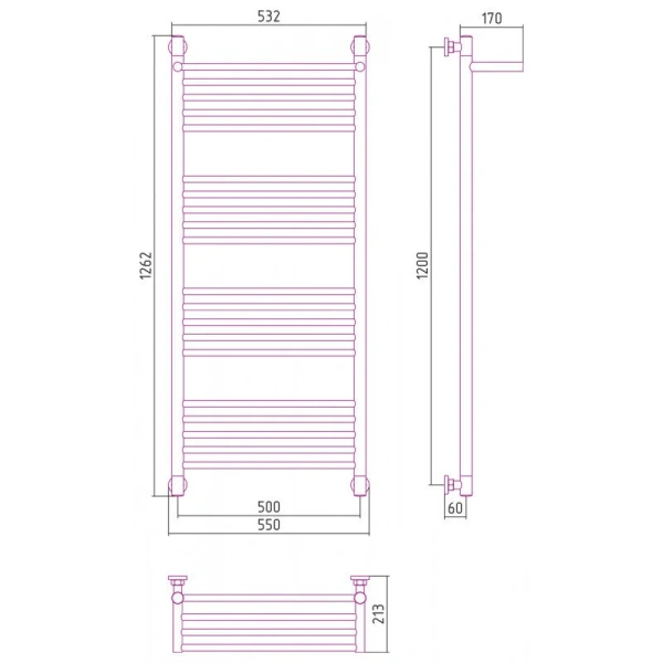 Полотенцесушитель водяной Сунержа Богема+ 50x120 см золотой шелк - фото 2