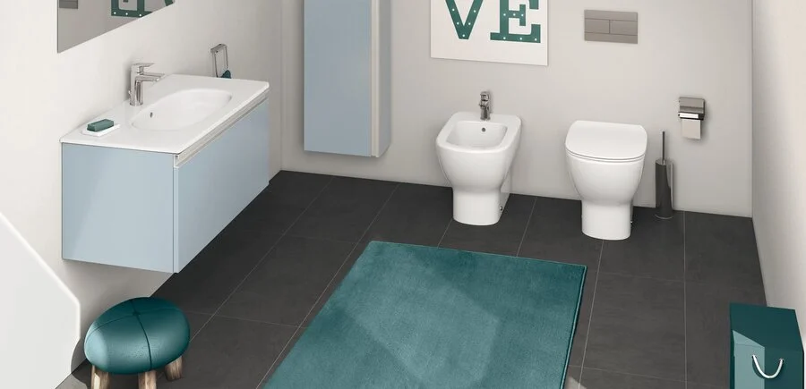 Тумба под раковину подвесная Ideal Standard Tesi 100 см серо-голубая матовая, моноблок - фото 5