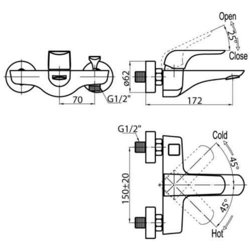 Смеситель для ванны BelBagno Nota хром - фото 2
