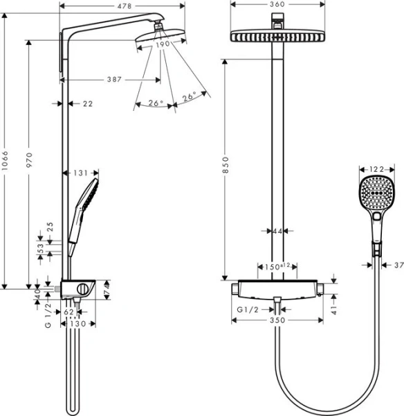 Верхний душ Grohe Rainshower F-series 27286000 - фото 2