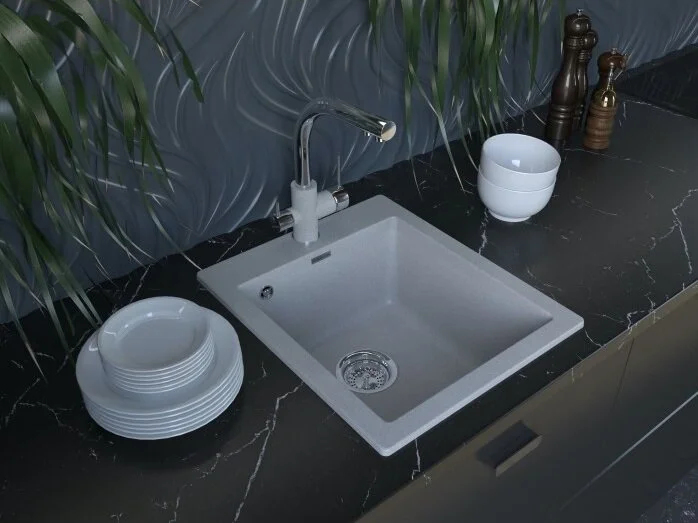 Мойка для кухни Paulmark Leer 42 см черная, прямоугольной формы - фото 4