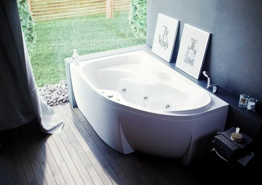 Ванна акриловая Акватек Вега 170x105 см левая, вклеенный каркас, акриловые - фото 2