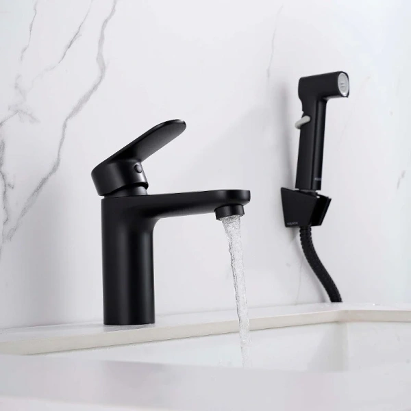 Смеситель для раковины Акватек Ника черный матовый, однорычажные, двухрычажные - фото 8