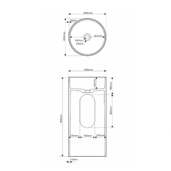 Раковина напольная Abber Stein 40 см белая матовая - фото 2