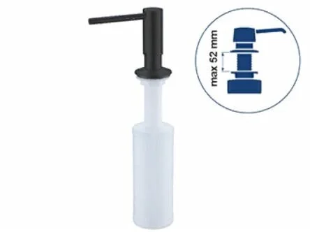 Дозатор для мыла WasserKRAFT черный/белый, современные, hi-tech - фото 2