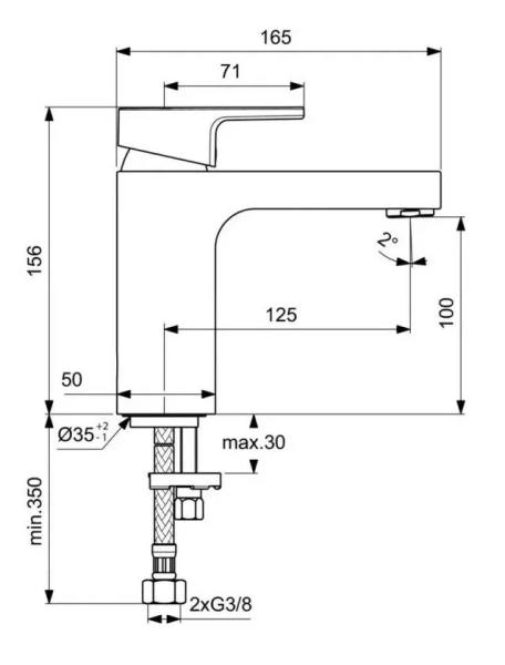 Смеситель для раковины Ideal Standard Edge хром - фото 2