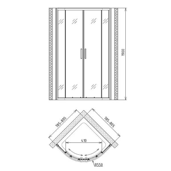 Душевой уголок Gemy Victoria 80х80 см стекло матовое - фото 2