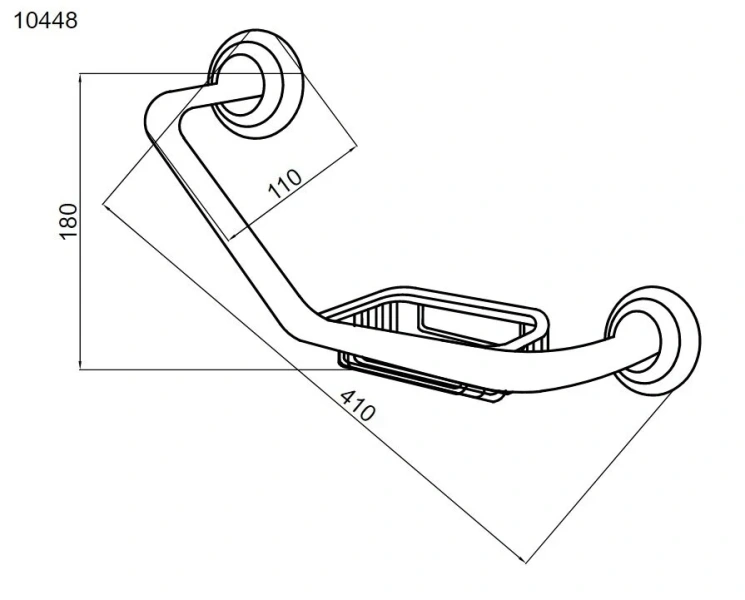 Поручень для ванной Boheme Brillante с мыльницей, хром - фото 2