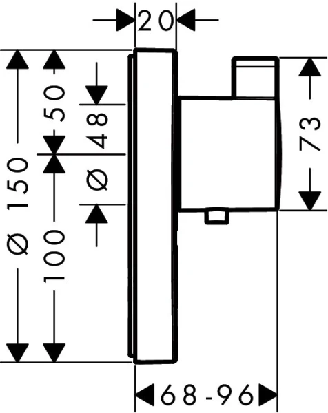 Смеситель для душа Hansgrohe ShowerSelect S Highflow 15742000 скрытый монтаж - фото 2