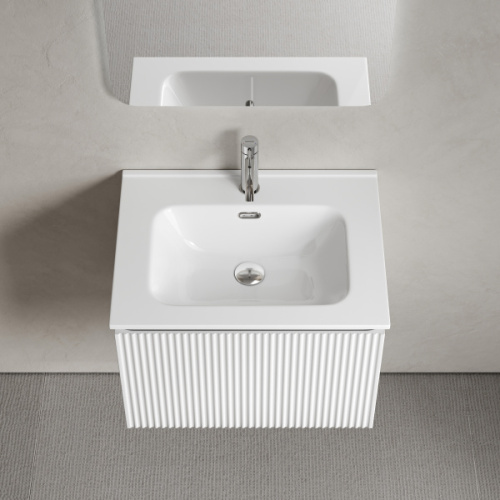 Тумба под раковину подвесная Sancos Snob R 1.0 60 см bianco, 60 см - фото 6