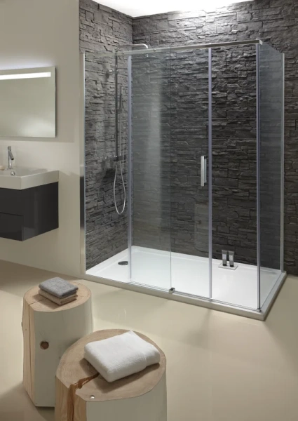 Душевая перегородка Jacob Delafon Contra 80 см стекло прозрачное профиль хром, современные, hi-tech - фото 2