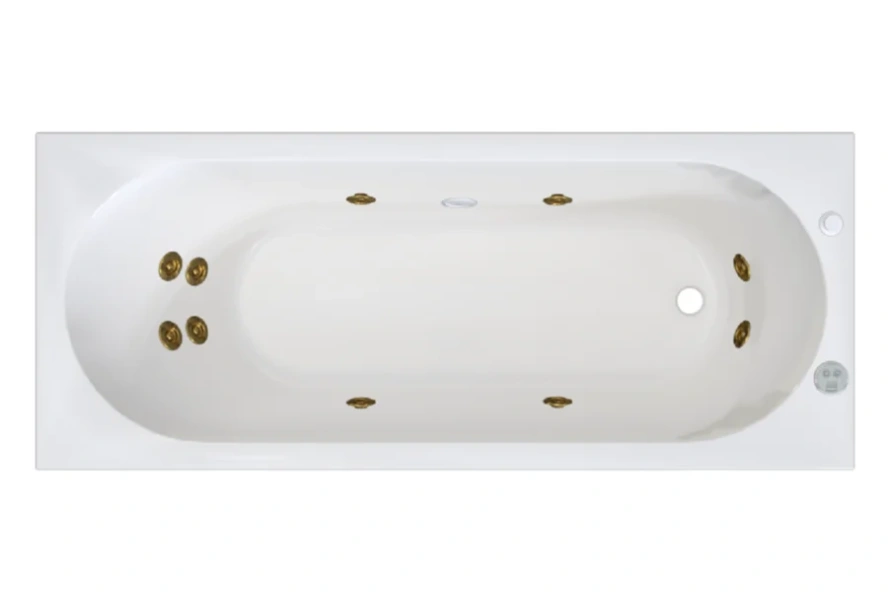 Акриловая ванна Радомир Вальс 1-01-3-0-1-336К, 170 х 70 см, каркас, фронтальный экран, сифон, слив-перелив автомат в комплекте, белая/золото, приставные, встраиваемые - фото 7