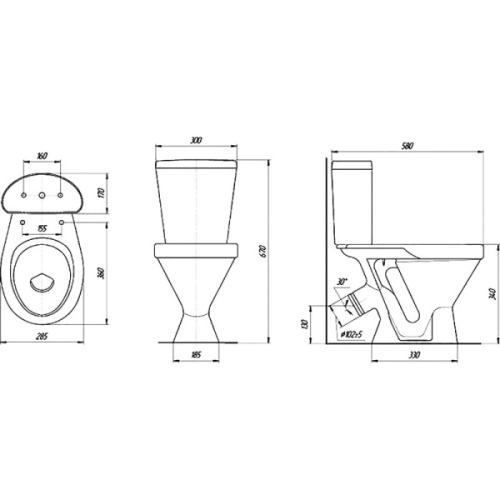 Унитаз компакт Rosa Детский косой выпуск - фото 2