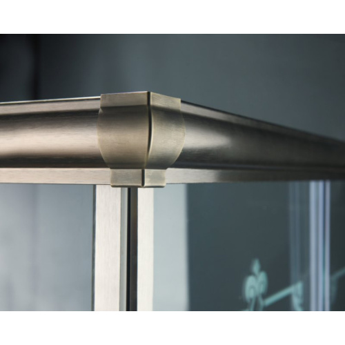 Душевой уголок Cezares Giubileo 80х80 см стекло прозрачное с узором профиль бронза - фото 2