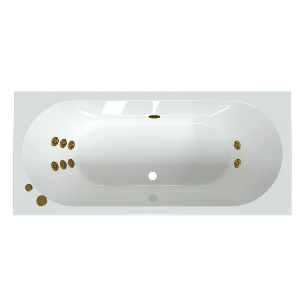 Акриловая ванна Радомир Вальс 1-01-3-0-1-194К, 190 x 90 см, каркас, фронтальный экран, сифон, слив-перелив автомат в комплекте, белая/золото, в наличии - фото 10