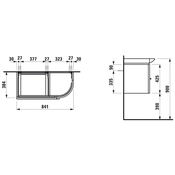 Тумба под раковину подвесная Laufen Case 85 см белый матовый - фото 3