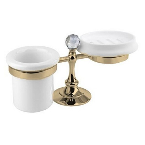 Стакан для ванной и мыльница Cezares Olimp бронза - фото 1