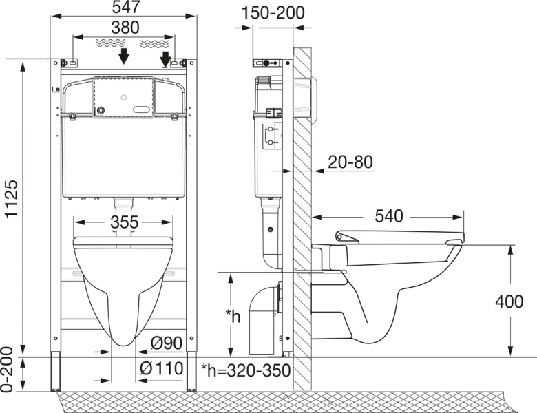 Унитаз с инсталляцией Roca Debba Pack с сиденьем дюропласт, с инсталляцией index_1 - фото 5