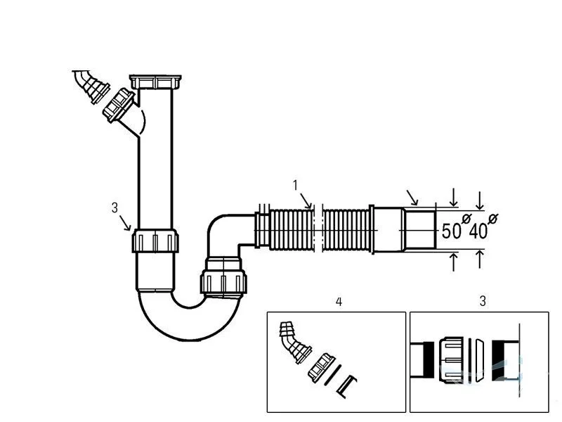 Сифон для мойки Blanco белый - фото 2