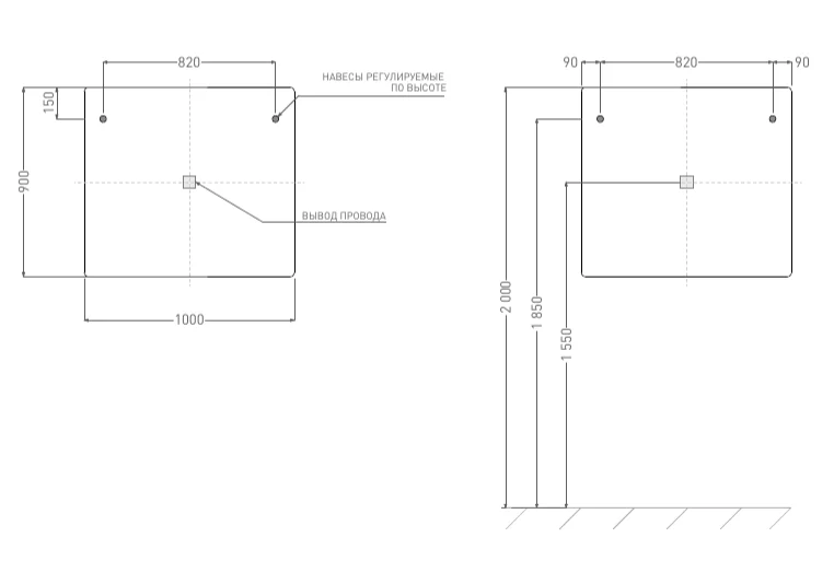 Зеркало с подсветкой Salini Ombra 100 см прямоугольное - фото 2