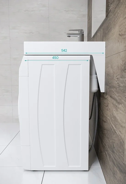 Раковина над стиральной машиной Paulmark Mond 60 см из литьевого мрамора - фото 4