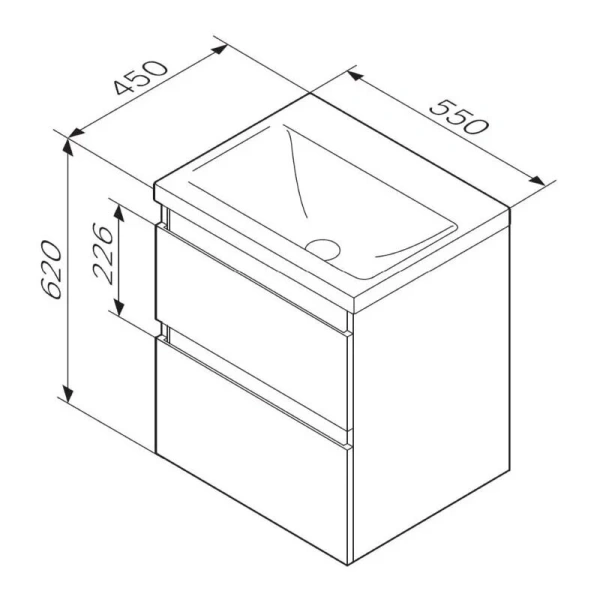 Тумба под раковину подвесная Am.Pm X-Joy 55 см белый глянец - фото 2