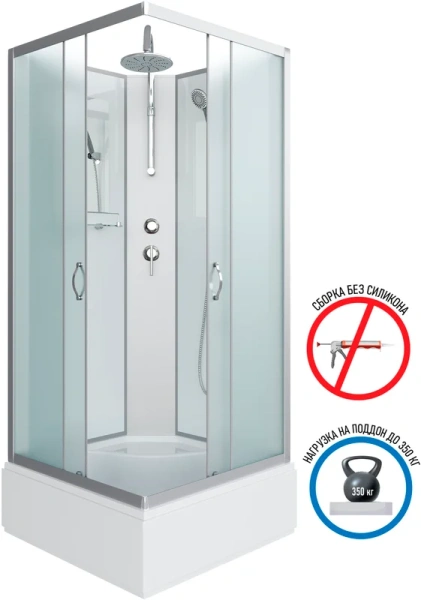 Душевая кабина Niagara Classic 90х90 см стекло матовое, квадратные - фото 2