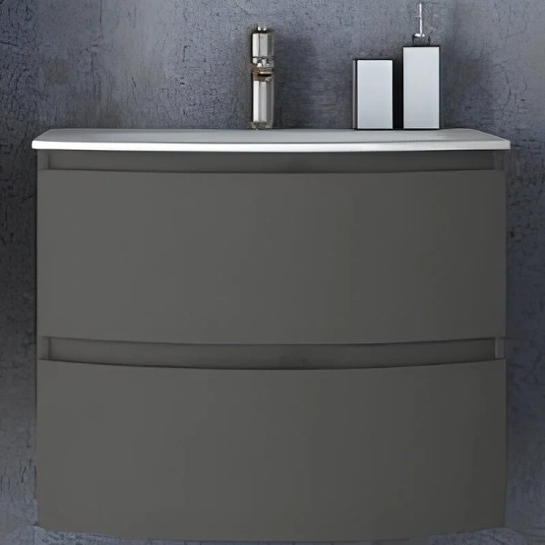 Тумба с раковиной подвесная Cezares Vague 54905 104 см Grigio Talpa Opaco - фото 3