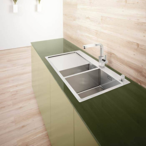 Мойка для кухни, чаша справа, сталь с зеркальной полировкой, Blanco Claron 6 S-IF/А, из нержавеющей стали, стальные, металлические - фото 2