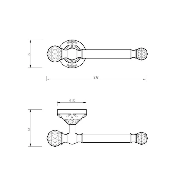 Бумагодержатель Migliore Cristalia хром, классические, ретро, с кристаллами swarovski, декорированные - фото 2
