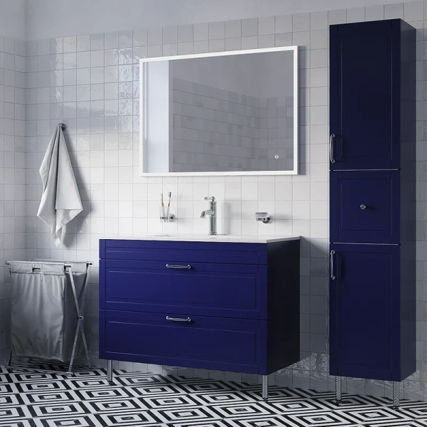 Тумба под раковину напольная IDDIS Oxford 100 см синяя, нет в наличии - фото 2