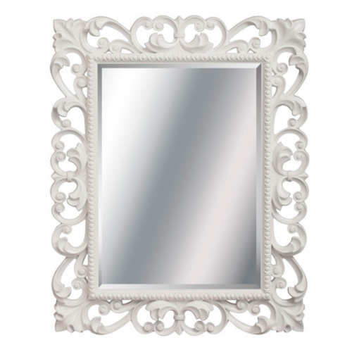 Зеркало прямоугольное с фацетом, цвет белый глянец, Tessoro Isabella 75 - фото 7