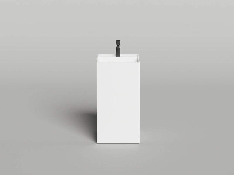 Раковина напольная Salini Armonia Square Top 01 с полочкой, из камня - фото 7